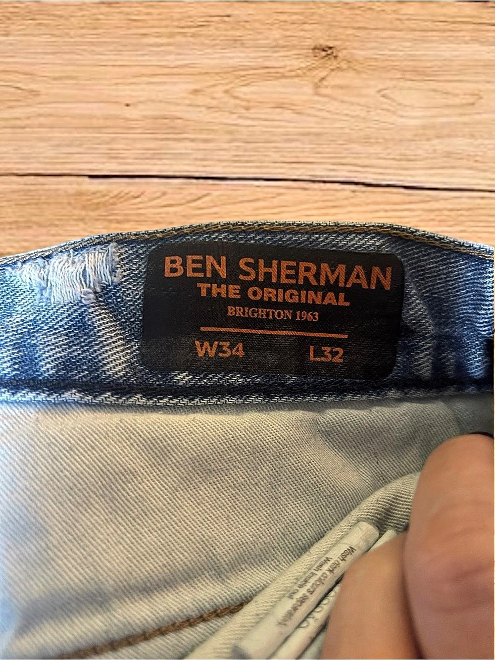 BEN SHERMAN True Icon Men’s Straight Leg Jeans 34x32 Blue Denim MG11014 - Picture 8 of 13